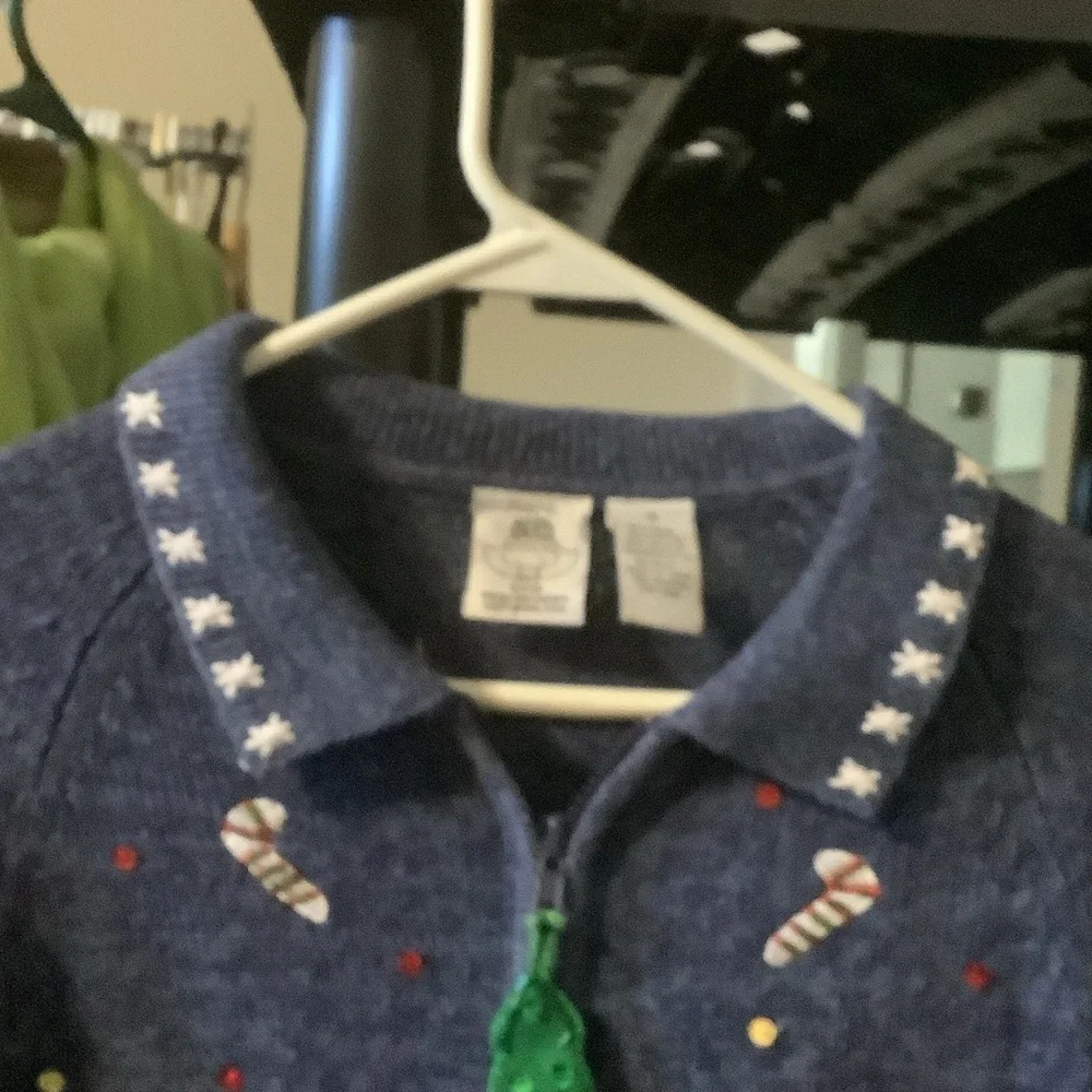 Tiara Navy Knit girls full zip Christmas Sweater,‎ size 16